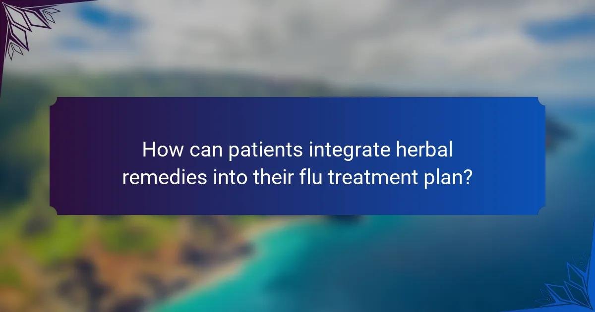 How can patients integrate herbal remedies into their flu treatment plan?