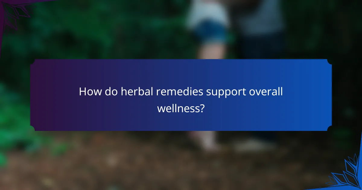How do herbal remedies support overall wellness?