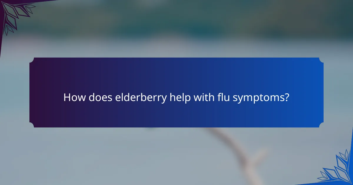 How does elderberry help with flu symptoms?