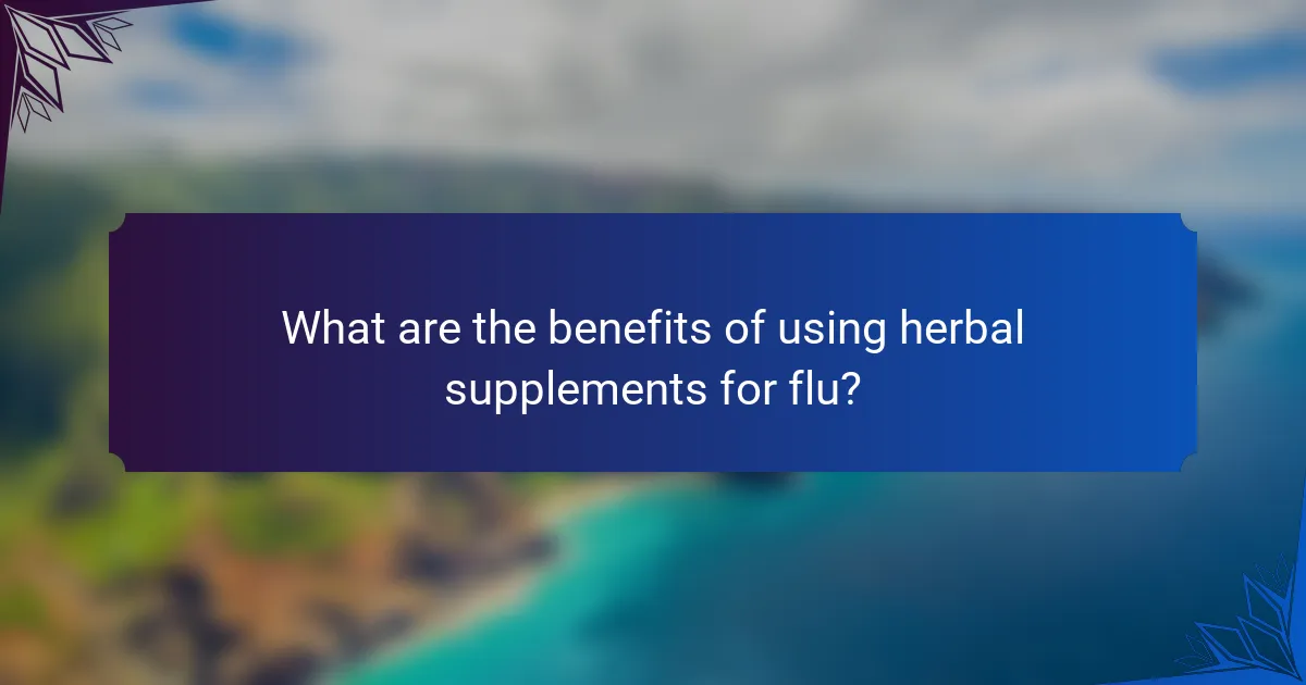 What are the benefits of using herbal supplements for flu?