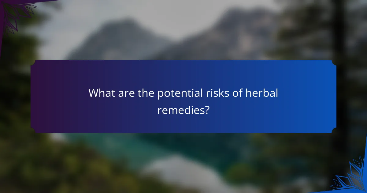 What are the potential risks of herbal remedies?