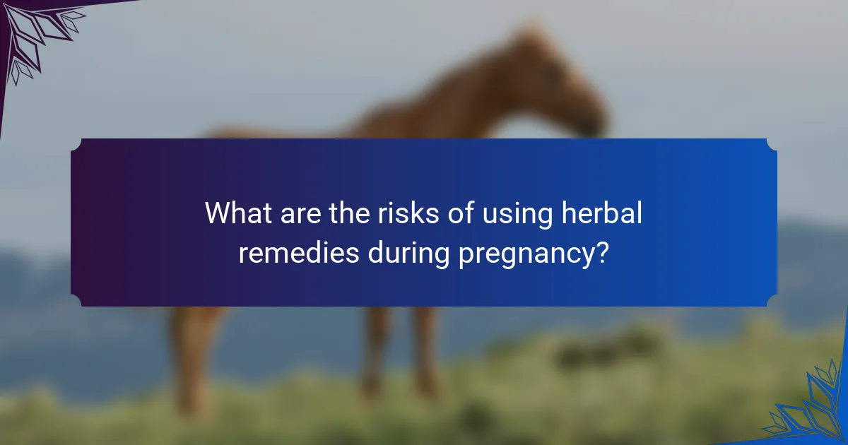 What are the risks of using herbal remedies during pregnancy?