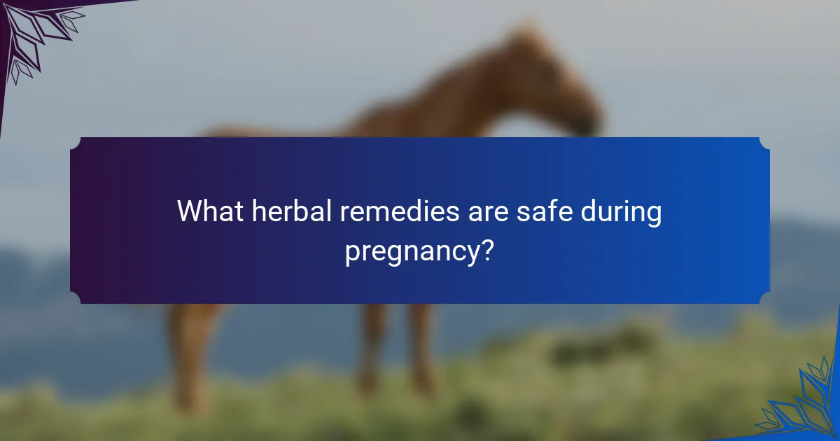 What herbal remedies are safe during pregnancy?